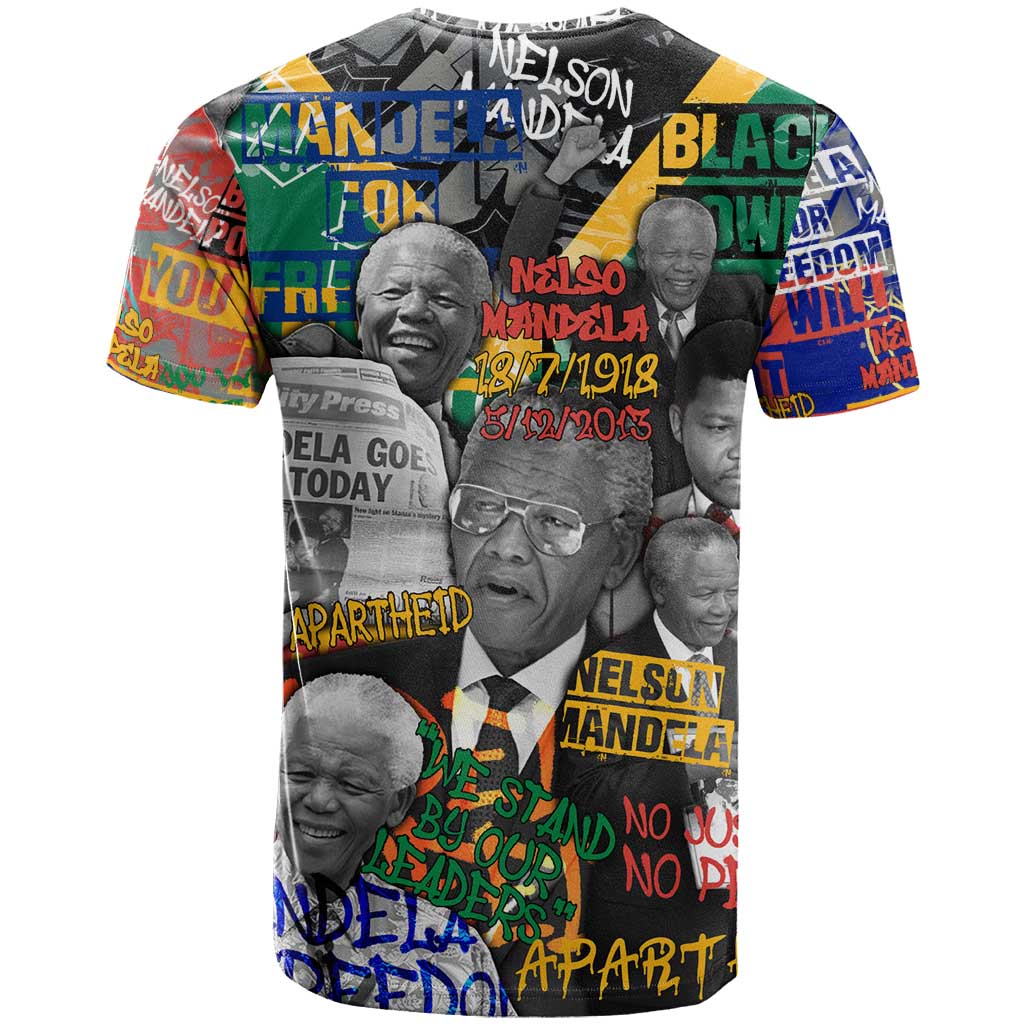 Nelson Mandela T Shirt Street Spray Art Recreating The Life Of A Great Man - Wonder Print Shop