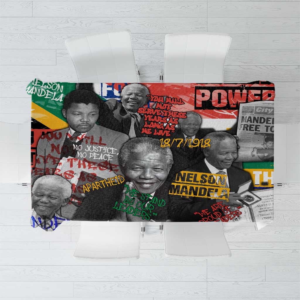 Nelson Mandela Tablecloth Street Spray Art Recreating The Life Of A Great Man - Wonder Print Shop