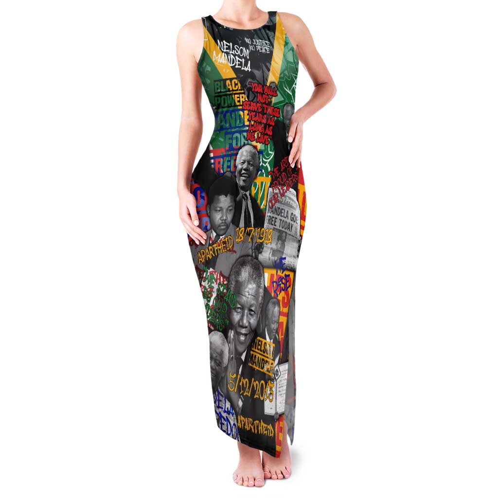 Nelson Mandela Tank Maxi Dress Street Spray Art Recreating The Life Of A Great Man - Wonder Print Shop