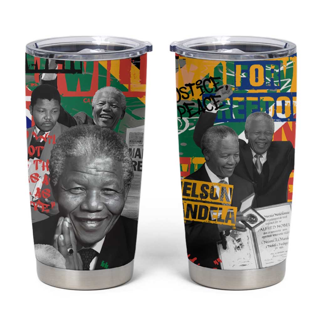 Nelson Mandela Tumbler Cup Street Spray Art Recreating The Life Of A Great Man - Wonder Print Shop