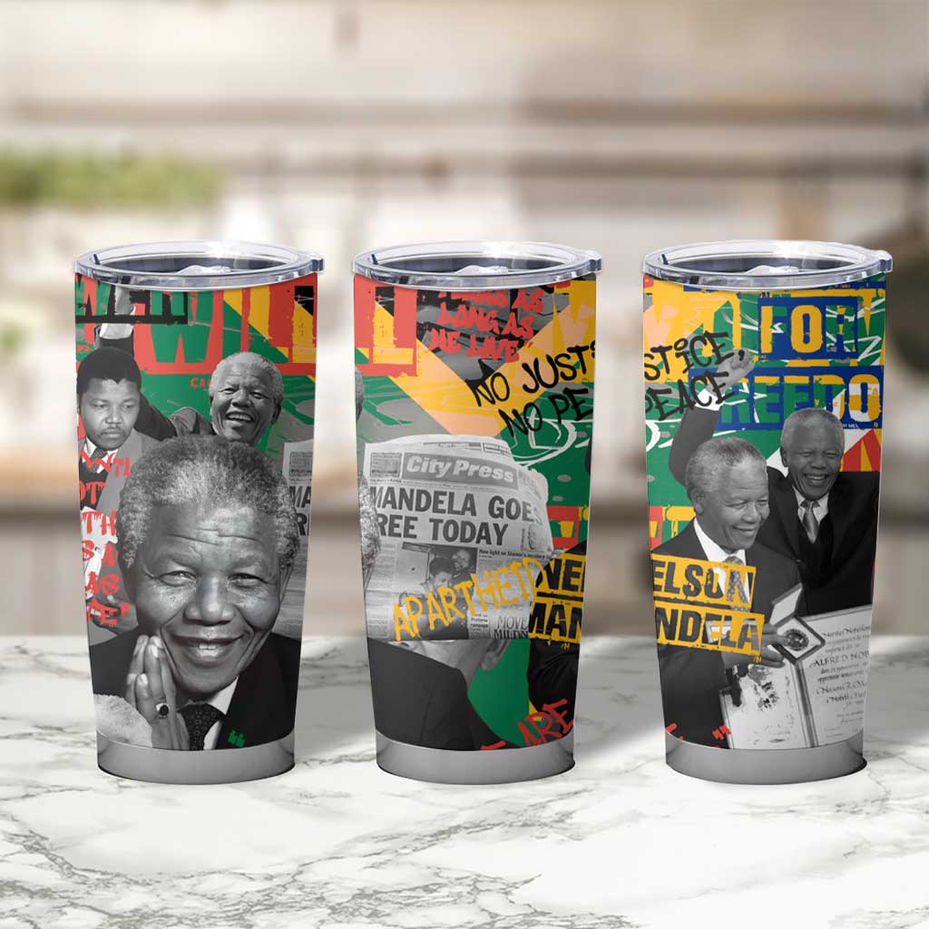 Nelson Mandela Tumbler Cup Street Spray Art Recreating The Life Of A Great Man - Wonder Print Shop