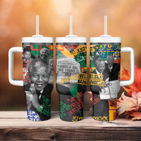 Nelson Mandela Tumbler With Handle Street Spray Art Recreating The Life Of A Great Man - Wonder Print Shop