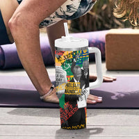 Nelson Mandela Tumbler With Handle Street Spray Art Recreating The Life Of A Great Man - Wonder Print Shop