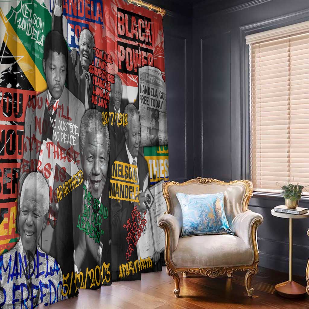 Nelson Mandela Window Curtain Street Spray Art Recreating The Life Of A Great Man - Wonder Print Shop