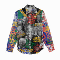 Nelson Mandela Women Casual Shirt Street Spray Art Recreating The Life Of A Great Man - Wonder Print Shop