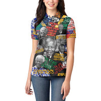 Nelson Mandela Women Polo Shirt Street Spray Art Recreating The Life Of A Great Man - Wonder Print Shop