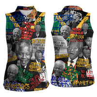 Nelson Mandela Women Sleeveless Polo Shirt Street Spray Art Recreating The Life Of A Great Man - Wonder Print Shop