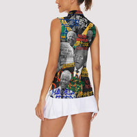 Nelson Mandela Women Sleeveless Polo Shirt Street Spray Art Recreating The Life Of A Great Man - Wonder Print Shop