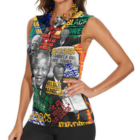 Nelson Mandela Women Sleeveless Polo Shirt Street Spray Art Recreating The Life Of A Great Man - Wonder Print Shop