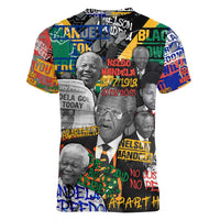 Nelson Mandela Women V-Neck T-Shirt Street Spray Art Recreating The Life Of A Great Man - Wonder Print Shop