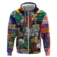 Nelson Mandela Zip Hoodie Street Spray Art Recreating The Life Of A Great Man - Wonder Print Shop