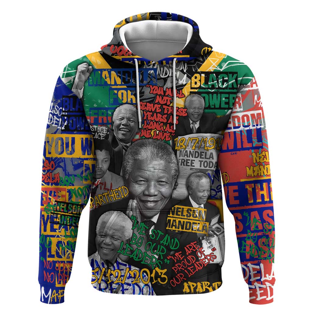 Nelson Mandela Zip Hoodie Street Spray Art Recreating The Life Of A Great Man - Wonder Print Shop