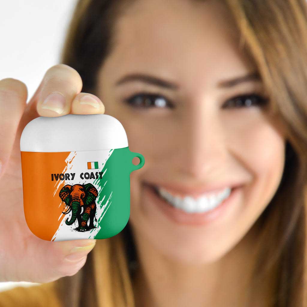 Ivory Coast AirPods Case with Tribal Elephant and Paint Splash Design - Wonder Print Shop