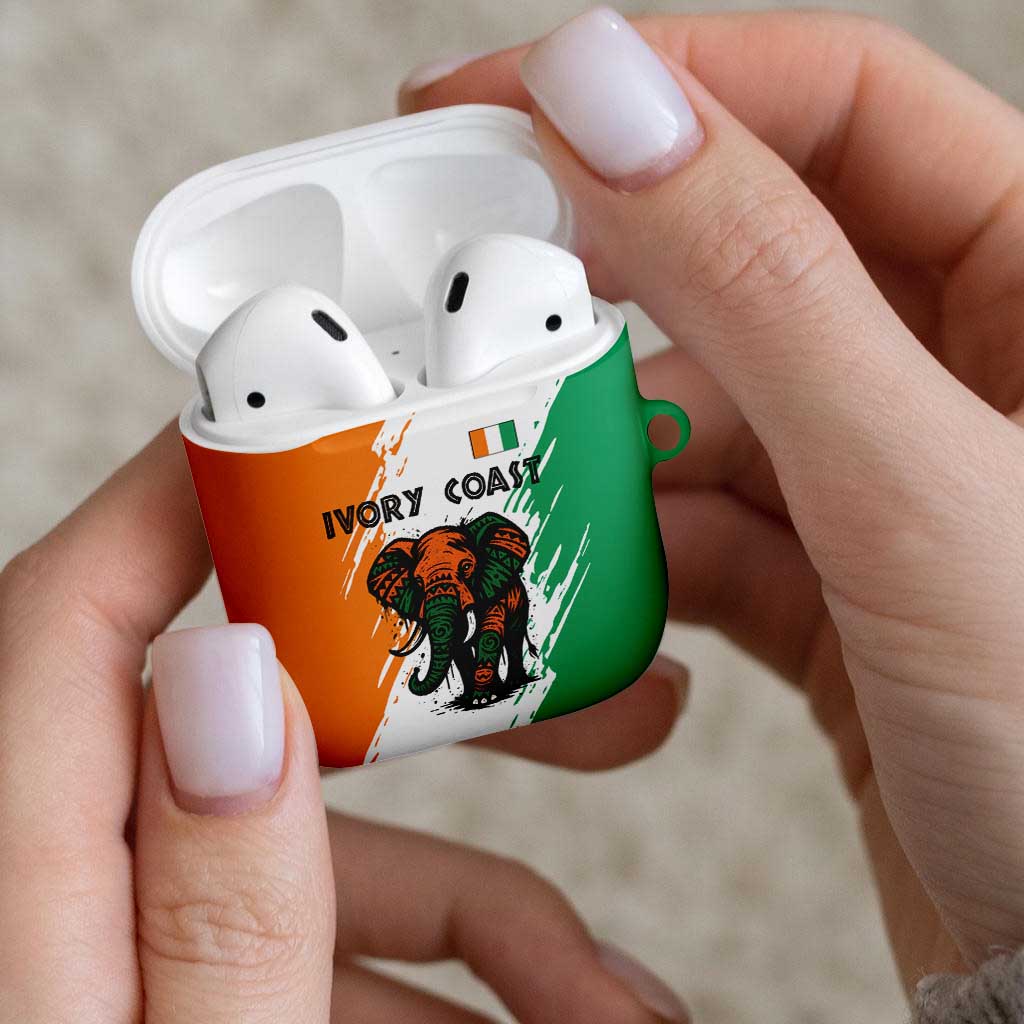 Ivory Coast AirPods Case with Tribal Elephant and Paint Splash Design - Wonder Print Shop
