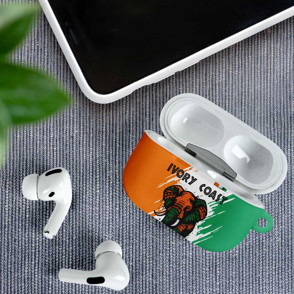 Ivory Coast AirPods Case with Tribal Elephant and Paint Splash Design - Wonder Print Shop