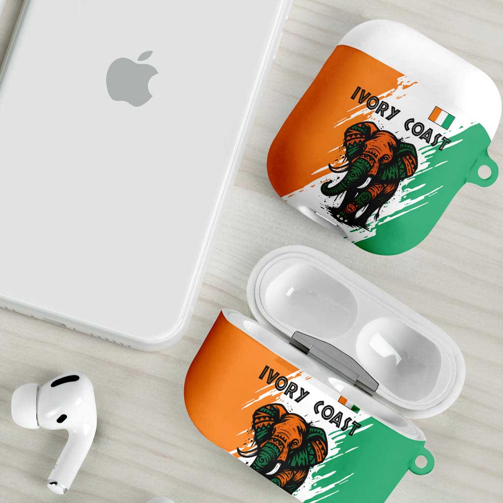 Ivory Coast AirPods Case with Tribal Elephant and Paint Splash Design - Wonder Print Shop