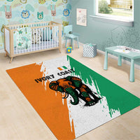 Ivory Coast Area Rug with Tribal Elephant and Paint Splash Design - Wonder Print Shop
