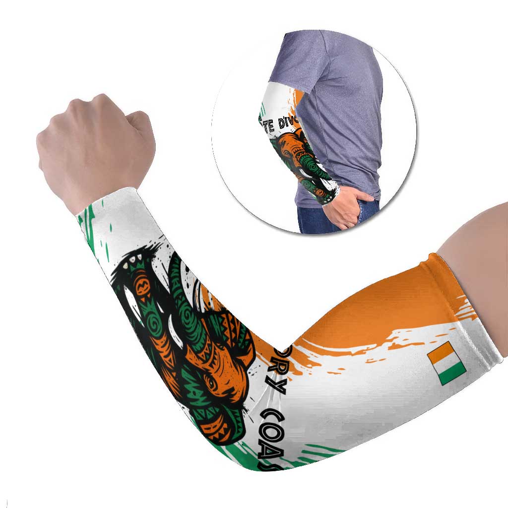 Ivory Coast Arm Sleeves with Tribal Elephant and Paint Splash Design - Wonder Print Shop