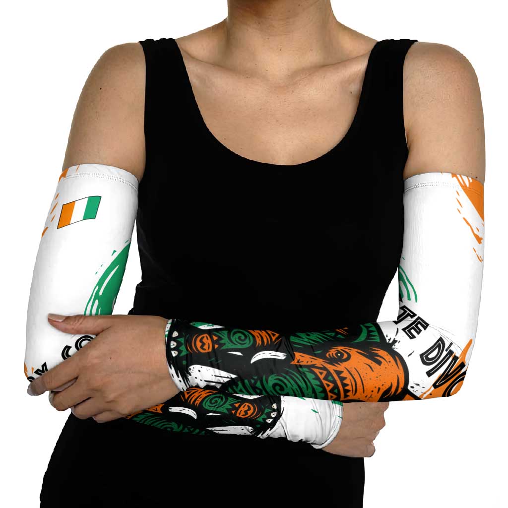 Ivory Coast Arm Sleeves with Tribal Elephant and Paint Splash Design - Wonder Print Shop