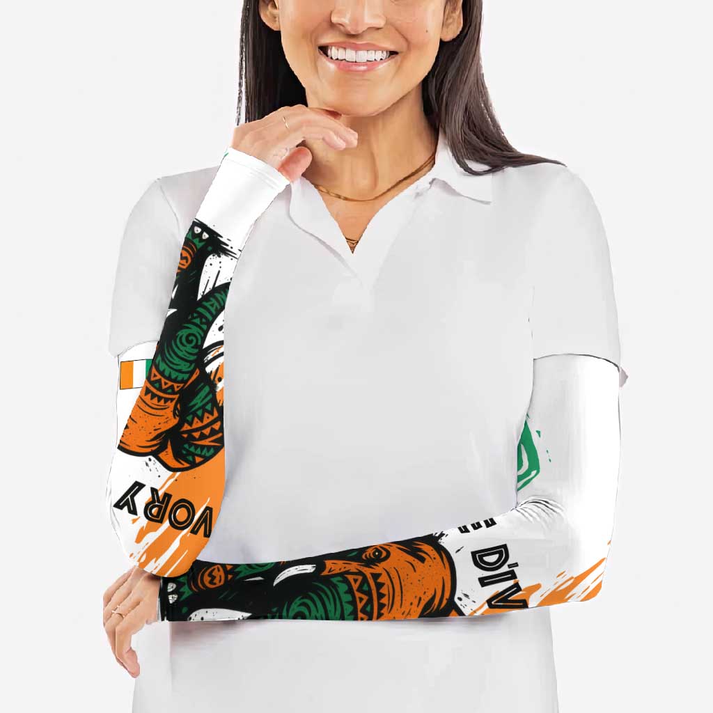 Ivory Coast Arm Sleeves with Tribal Elephant and Paint Splash Design - Wonder Print Shop