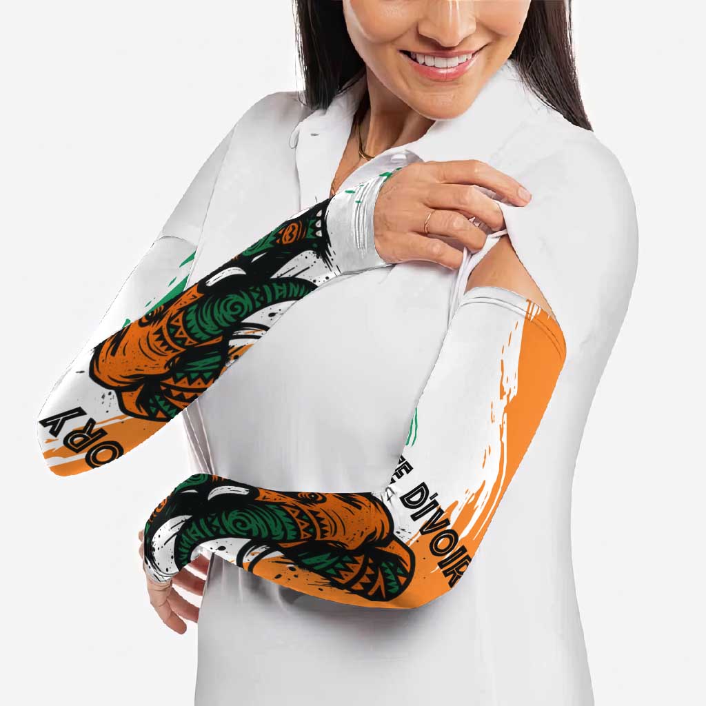 Ivory Coast Arm Sleeves with Tribal Elephant and Paint Splash Design - Wonder Print Shop