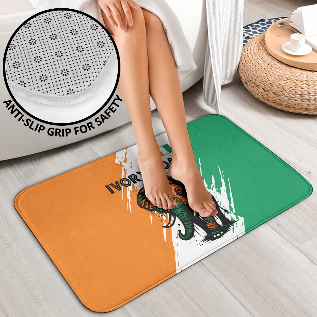 Ivory Coast Bathroom Set with Tribal Elephant and Paint Splash Design - Wonder Print Shop