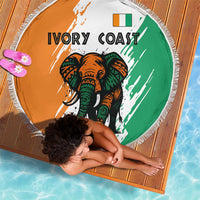 Ivory Coast Beach Blanket with Tribal Elephant and Paint Splash Design - Wonder Print Shop