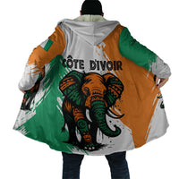 Ivory Coast Cloak with Tribal Elephant and Paint Splash Design - Wonder Print Shop