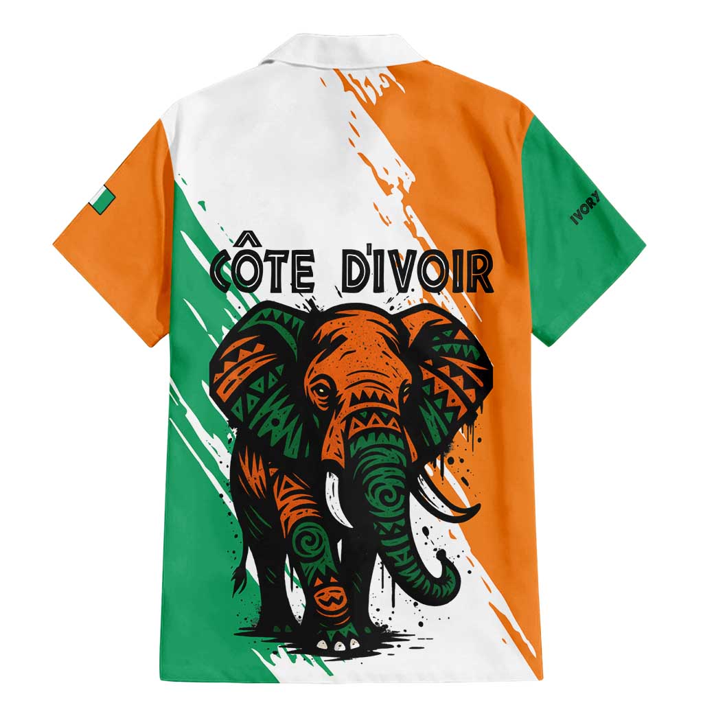 Ivory Coast Family Matching Mermaid Dress and Hawaiian Shirt with Tribal Elephant and Paint Splash Design - Wonder Print Shop