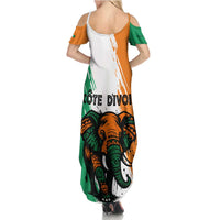 Ivory Coast Family Matching Summer Maxi Dress and Hawaiian Shirt with Tribal Elephant and Paint Splash Design - Wonder Print Shop