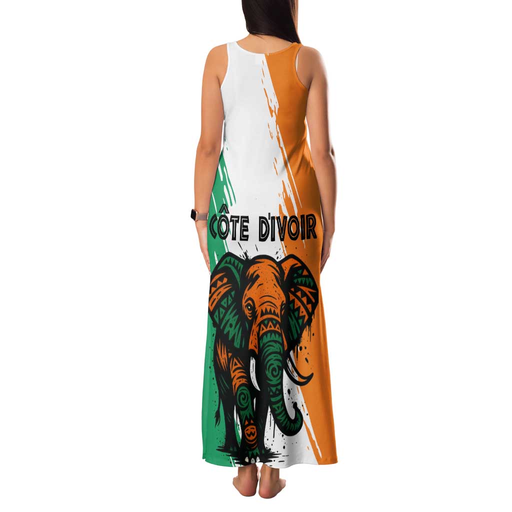 Ivory Coast Family Matching Tank Maxi Dress and Hawaiian Shirt with Tribal Elephant and Paint Splash Design - Wonder Print Shop