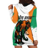Ivory Coast Hoodie Dress with Tribal Elephant and Paint Splash Design - Wonder Print Shop