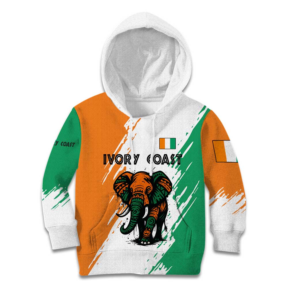 Ivory Coast Kid Hoodie with Tribal Elephant and Paint Splash Design - Wonder Print Shop