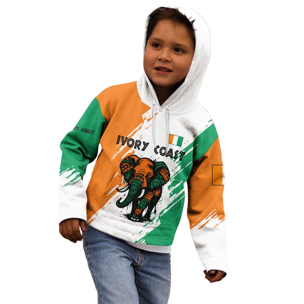 Ivory Coast Kid Hoodie with Tribal Elephant and Paint Splash Design - Wonder Print Shop