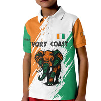 Ivory Coast Kid Polo Shirt with Tribal Elephant and Paint Splash Design - Wonder Print Shop