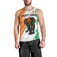 Ivory Coast Men Tank Top with Tribal Elephant and Paint Splash Design - Wonder Print Shop