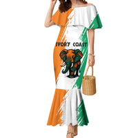 Ivory Coast Mermaid Dress with Tribal Elephant and Paint Splash Design - Wonder Print Shop