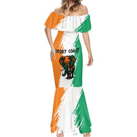Ivory Coast Mermaid Dress with Tribal Elephant and Paint Splash Design - Wonder Print Shop