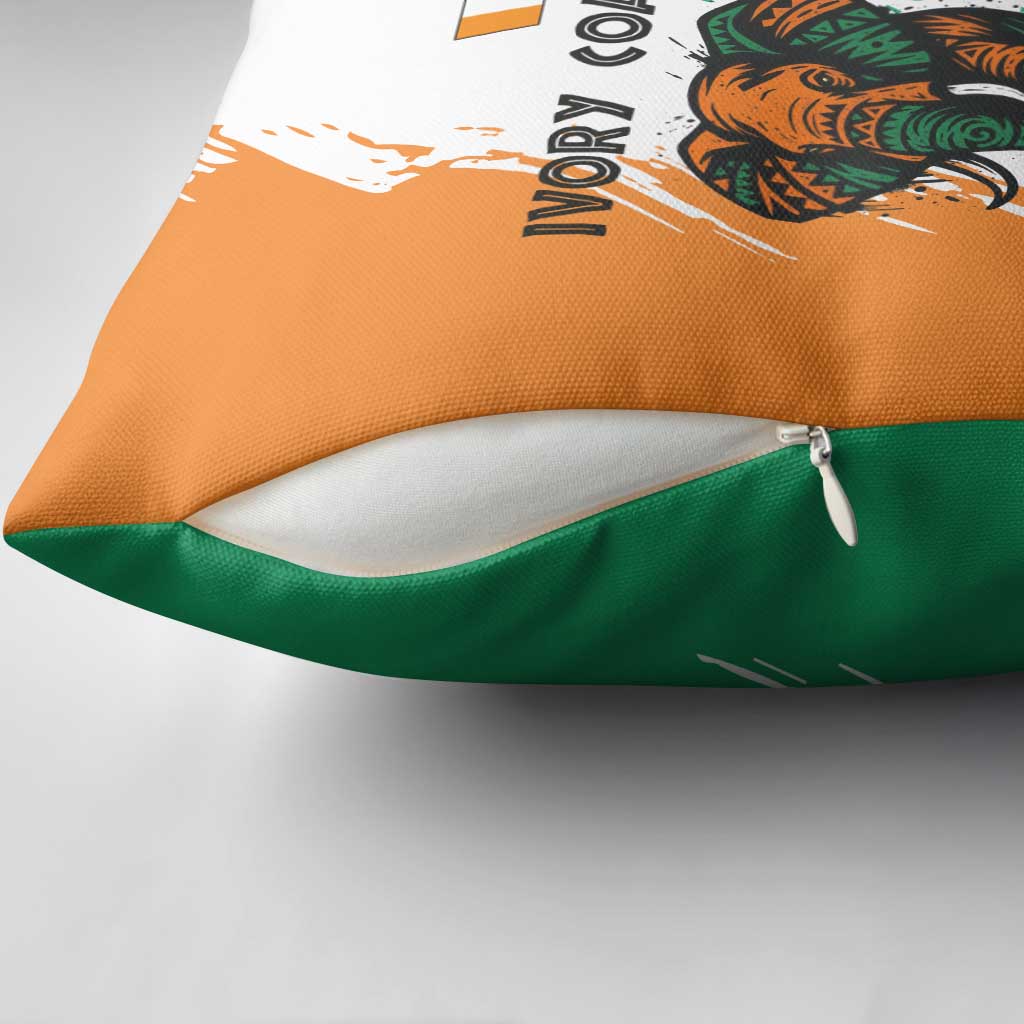 Ivory Coast Pillow Cover with Tribal Elephant and Paint Splash Design - Wonder Print Shop