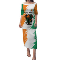 Ivory Coast Puletasi with Tribal Elephant and Paint Splash Design - Wonder Print Shop