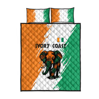 Ivory Coast Quilt Bed Set with Tribal Elephant and Paint Splash Design - Wonder Print Shop