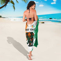 Ivory Coast Sarong with Tribal Elephant and Paint Splash Design - Wonder Print Shop