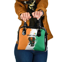 Ivory Coast Shoulder Handbag with Tribal Elephant and Paint Splash Design - Wonder Print Shop
