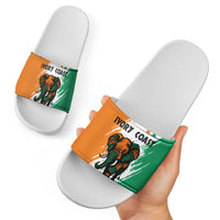 Ivory Coast Slide Sandals with Tribal Elephant and Paint Splash Design - Wonder Print Shop