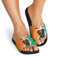 Ivory Coast Slide Sandals with Tribal Elephant and Paint Splash Design - Wonder Print Shop