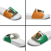 Ivory Coast Slide Sandals with Tribal Elephant and Paint Splash Design - Wonder Print Shop