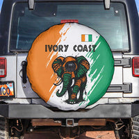Ivory Coast Spare Tire Cover with Tribal Elephant and Paint Splash Design - Wonder Print Shop