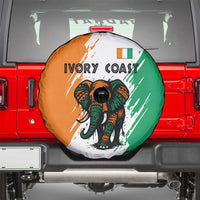 Ivory Coast Spare Tire Cover with Tribal Elephant and Paint Splash Design - Wonder Print Shop