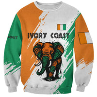 Ivory Coast Sweatshirt with Tribal Elephant and Paint Splash Design - Wonder Print Shop