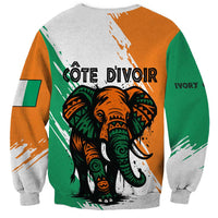 Ivory Coast Sweatshirt with Tribal Elephant and Paint Splash Design - Wonder Print Shop